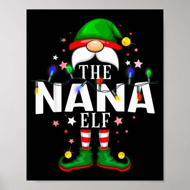 The Nana Elf Christmas Family Pajama Party  Poster (Front)