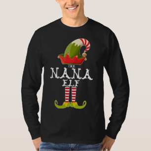 The Nana Elf Funny Christmas Gift Matching Family T-Shirt