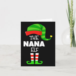 The Nana Elf Group Matching Family Christmas Pjs  Card