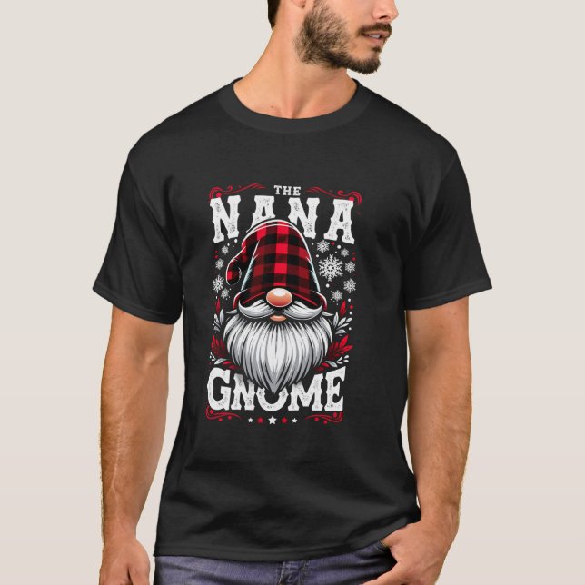 The Nana Gnome Matching Family Christmas Pajama  T-Shirt (Front)