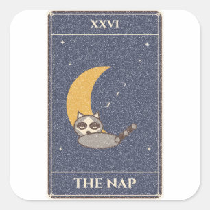 The Nap Tarot Card Square Sticker