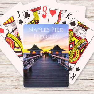The Naples Pier In Florida Ocean Sunset Playing Playing Cards