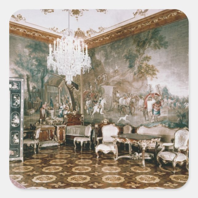 The Napoleon Room at Schonbrunn Palace Square Sticker (Front)