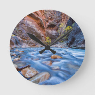 The Narrows Of The Virgin River In Autumn 3 Round Clock