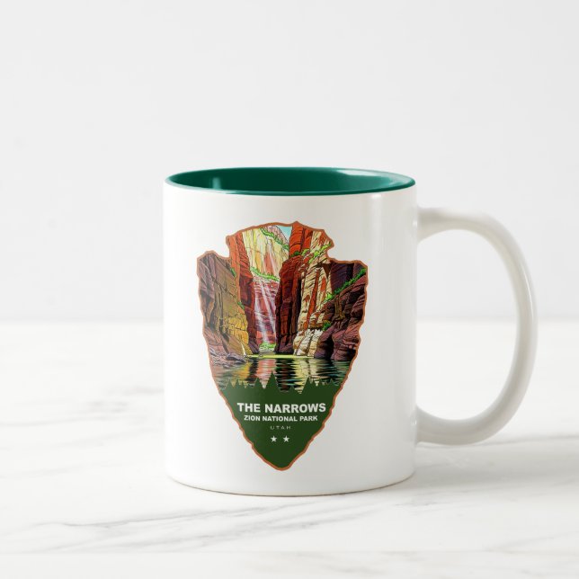 The Narrows Zion National Park Arrowhead Two-Tone Coffee Mug (Right)