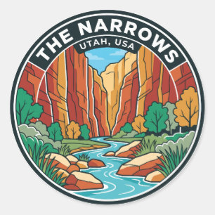 The Narrows, Zion National Park USA Classic Round Sticker