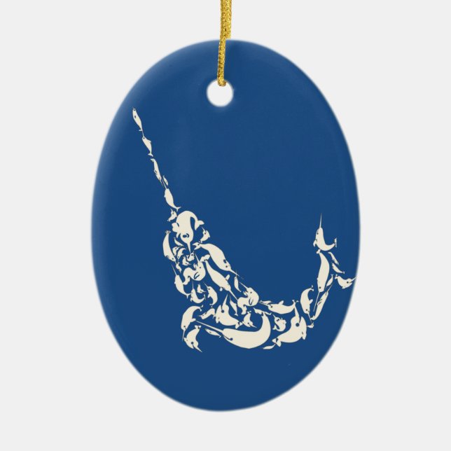 The Narwhal of Narwhals Ceramic Tree Decoration (Front)