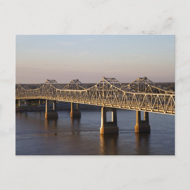 The Natchez-Vidalia Bridges spanning the Postcard (Front)