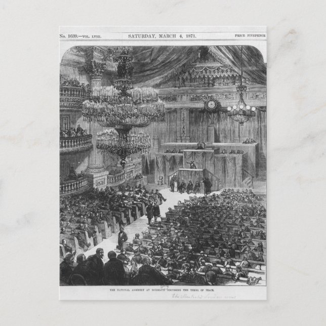 The National Assembly at Bordeaux Postcard (Front)
