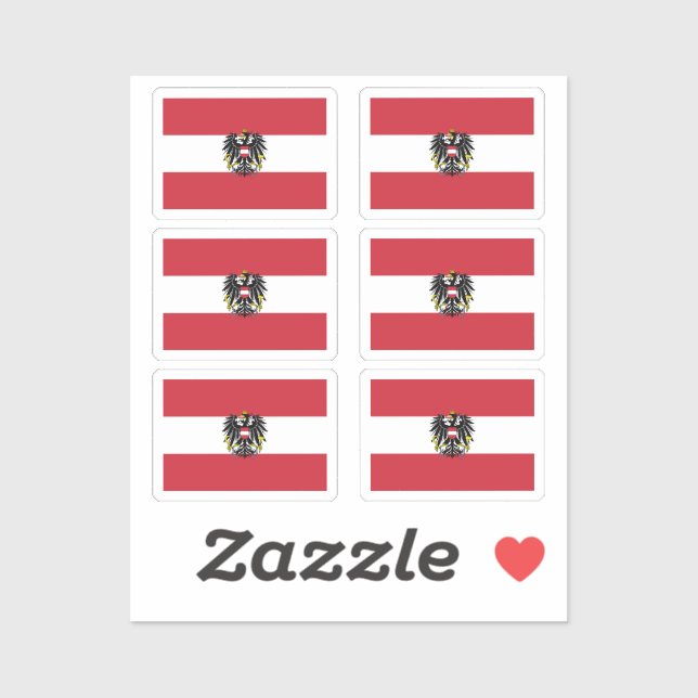 The national flag of Austria pack of 6 (Sheet)