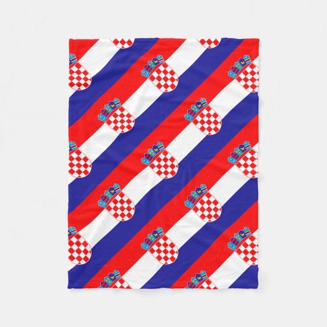 The National flag of Croatia Zastava Hrvatske Fleece Blanket (Front)