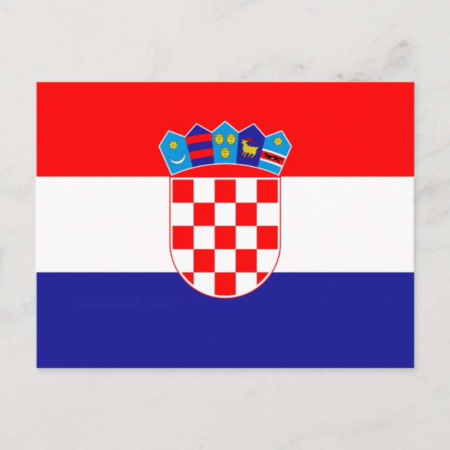 The National flag of Croatia Zastava Hrvatske Postcard (Front)