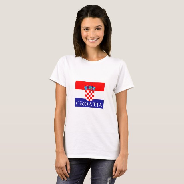 The National flag of Croatia Zastava Hrvatske T-Shirt (Front Full)