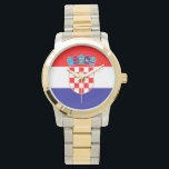 The National flag of Croatia Zastava Hrvatske Watch<br><div class="desc">The national flag of Croatia Croatian Zastava Hrvatske or The Tricolor Trobojnica is one of the state symbols of Croatia. It consists of three equal size,  horizontal stripes in colours red,  white and blue. In the middle is the coat of arms of Croatia. #patriotic #flag #croatia #croatian #zastavahrvatske</div>