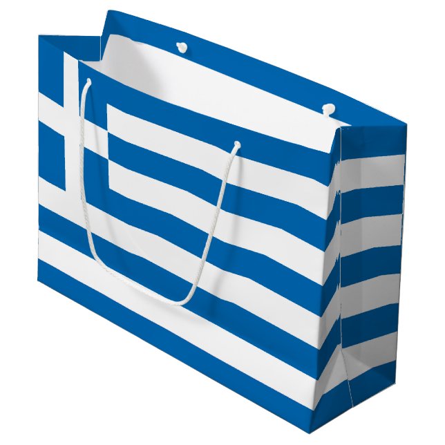 The National flag of Greece Large Gift Bag (Front Angled)