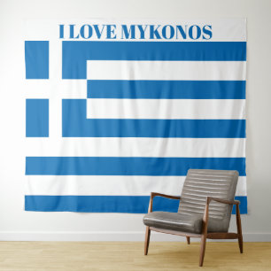 The National Flag of Greece Mykonos extra large Tapestry