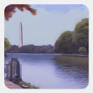 The National Monument in Washington D.C. Square Sticker