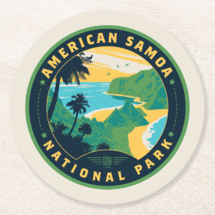 The National Park of American Samoa Round Paper Coaster