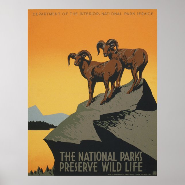 The national parks preserve wild life poster (Front)