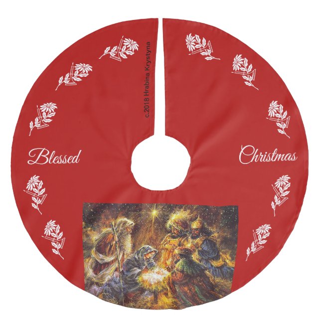 THE NATIVITY #10 BRUSHED POLYESTER TREE SKIRT (Front)