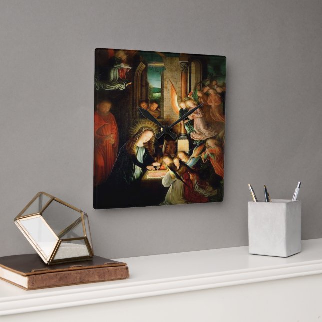 The Nativity 1495  Square Wall Clock (Office)