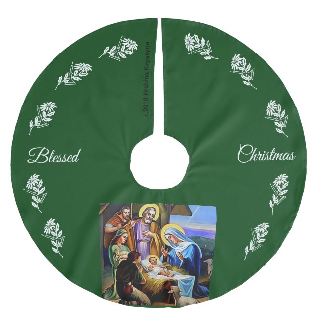 THE NATIVITY #16 BRUSHED POLYESTER TREE SKIRT (Front)