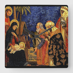 THE NATIVITY #5 SQUARE WALL CLOCK