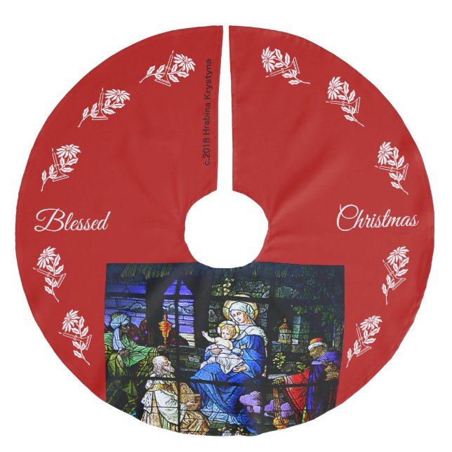 THE NATIVITY #8 BRUSHED POLYESTER TREE SKIRT (Front)