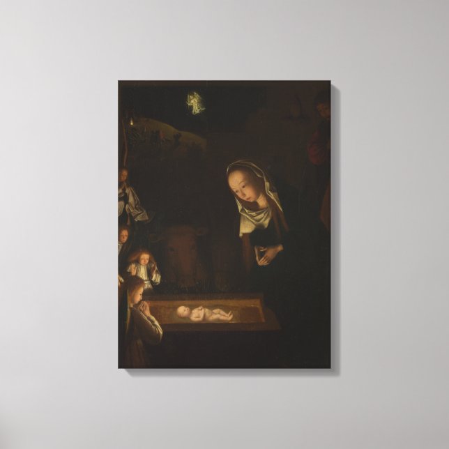 The Nativity at Night (Birth of Jesus, Christmas) Canvas Print (Front)