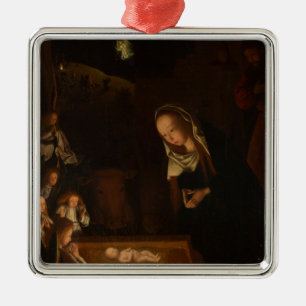 The Nativity at Night (Birth of Jesus, Christmas) Metal Tree Decoration