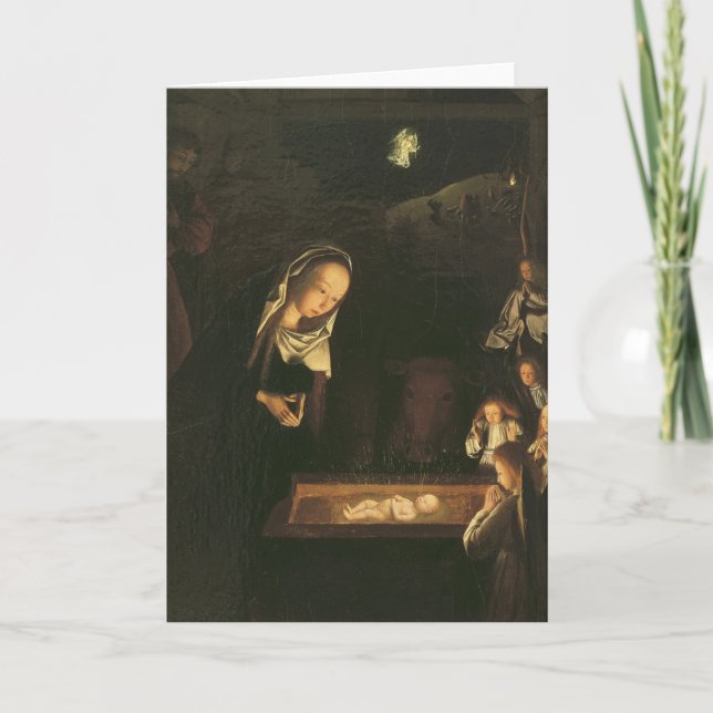 The Nativity at Night Holiday Card (Front)