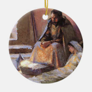 The Nativity By Gari Melchers Ceramic Tree Decoration