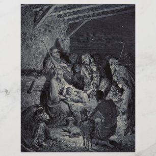 The Nativity by Gustave Doré Premium Victorian Ink Flyer