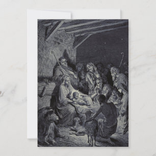 The Nativity by Gustave Doré Premium Victorian Ink Holiday Card