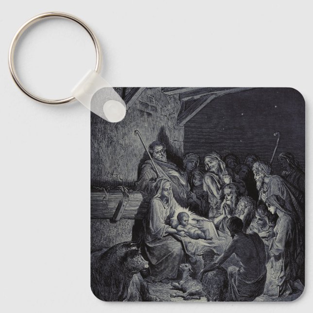The Nativity by Gustave Doré Premium Victorian Ink Key Ring (Front)