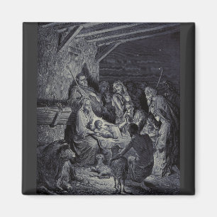 The Nativity by Gustave Doré Premium Victorian Ink Magnet