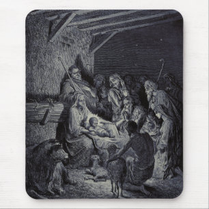 The Nativity by Gustave Doré Premium Victorian Ink Mouse Mat