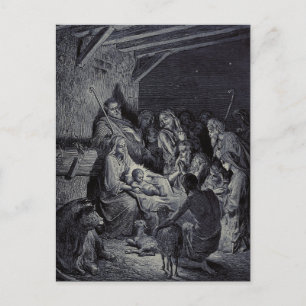 The Nativity by Gustave Doré Premium Victorian Ink Postcard