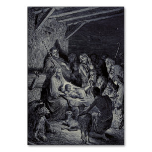 The Nativity by Gustave Doré Premium Victorian Ink Table Number