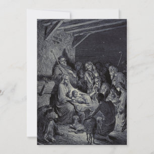The Nativity by Gustave Doré Premium Victorian Ink Thank You Card
