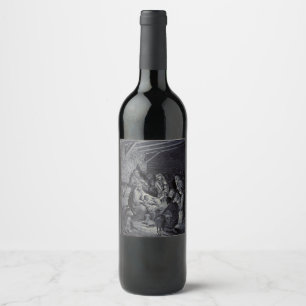The Nativity by Gustave Doré Premium Victorian Ink Wine Label