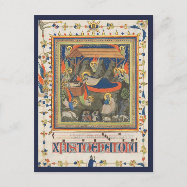 The Nativity c.1340 | Blue Beach Song™ Postcard (Front)