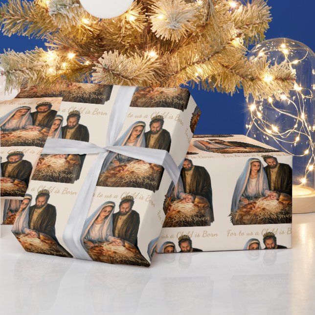 The Nativity Christmas Greeting Wrapping Paper (Holidays)