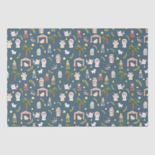 The Nativity Christmas holiday Navy  Tissue Paper