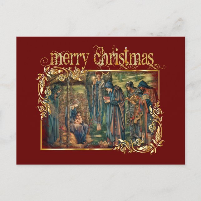 The Nativity Christmas Jesus Adoration Postcard (Front)