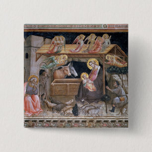The Nativity, detail from The life of the Virgin a 15 Cm Square Badge