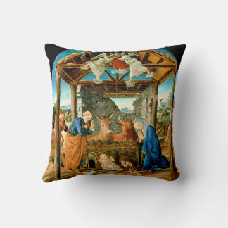 The Nativity, famous painting by Sandro Botticelli Cushion