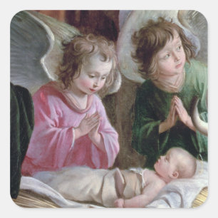 The Nativity, from the Buxtehude Altar, 1400-10 Square Sticker