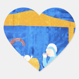 The Nativity Heart Sticker