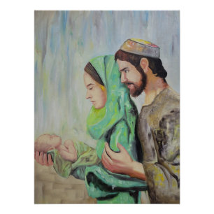 The Nativity: Holy Family with Newborn Jesus  Poster